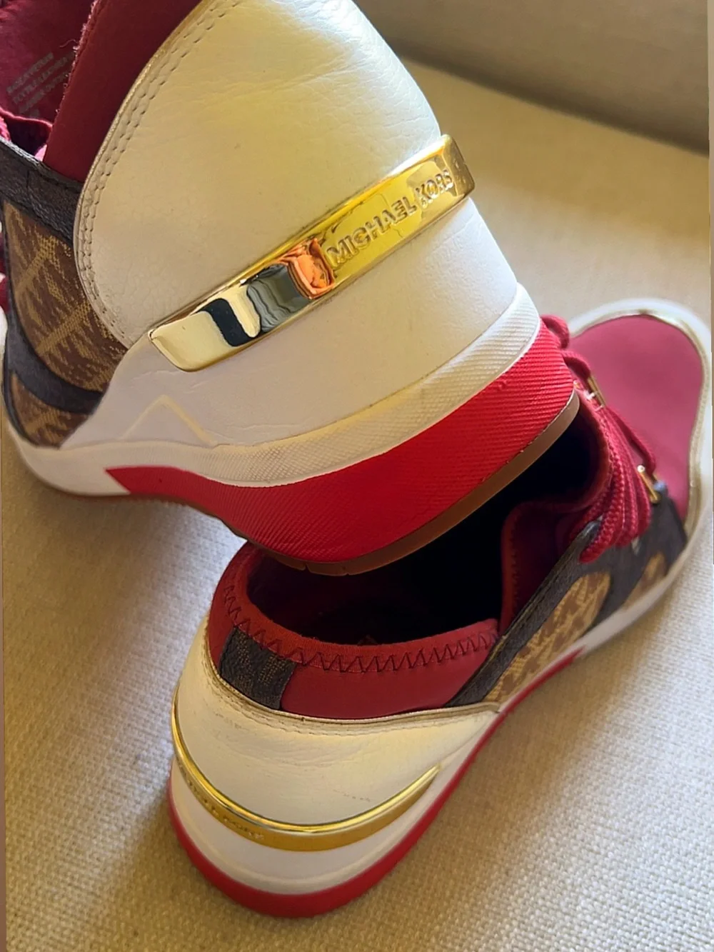Michael Kors Women’s Burgundy Logo Trainer Sneakers Size 8.5